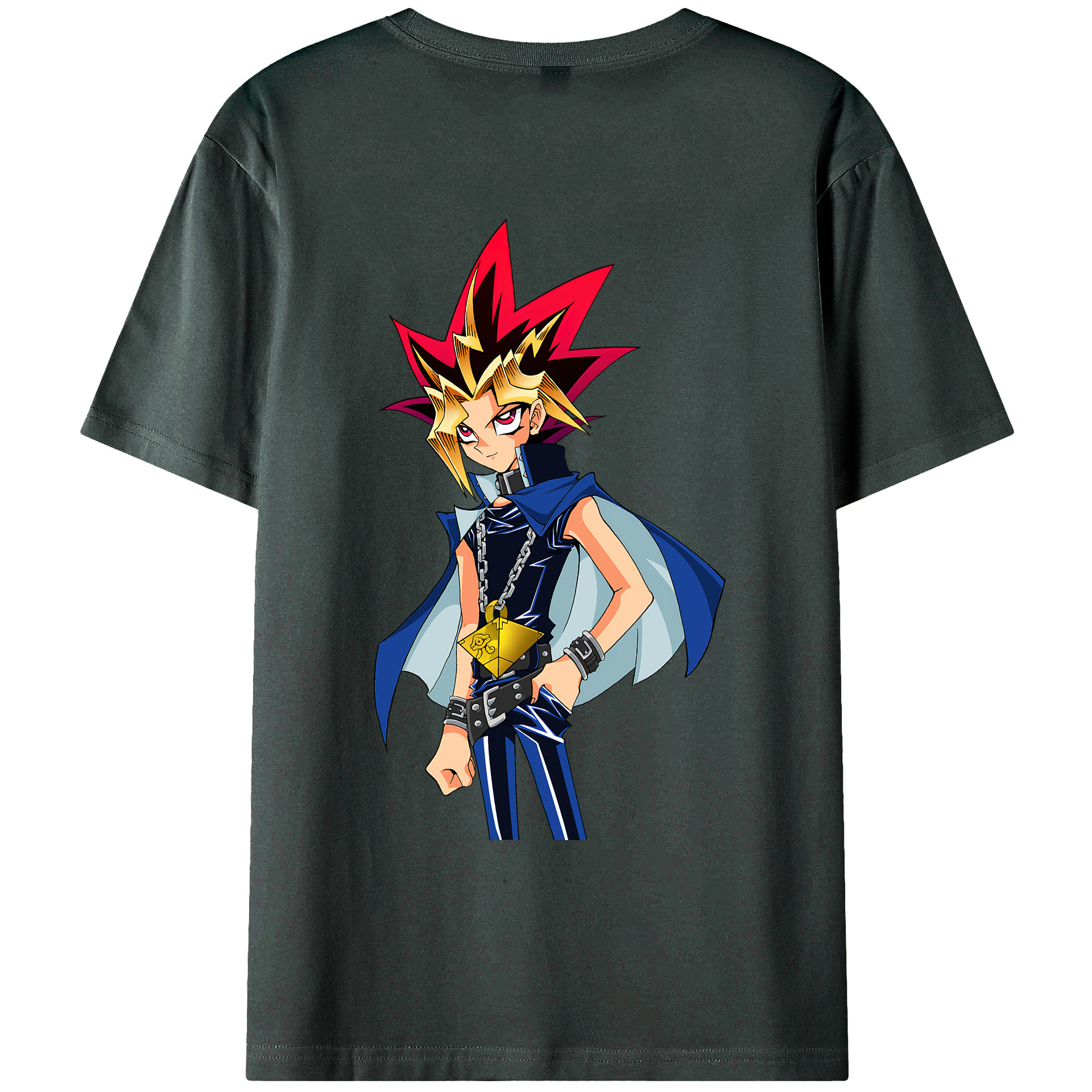 （画像用） 遊☆戯☆王 Yu-Gi-Oh! 綿100％ メンズ半袖Tシャツ（バックプリント） 通気性